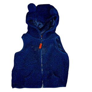 🐲3 FOR $9🦄 Carter's Boys Sherpa Fleece Full Zip Zipper Bear Ear Hooded Vest 6M